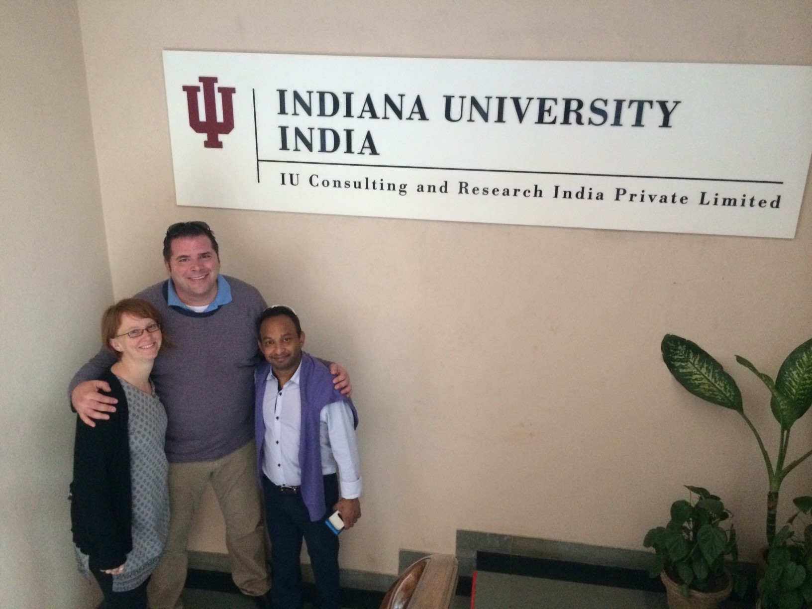 Drs. Jessamyn Bowling, B. Dodge, and S. Banik at The Humasafar Trust in the IU India Office